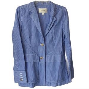J. Crew Blue White Striped Classic Blazer Size 6